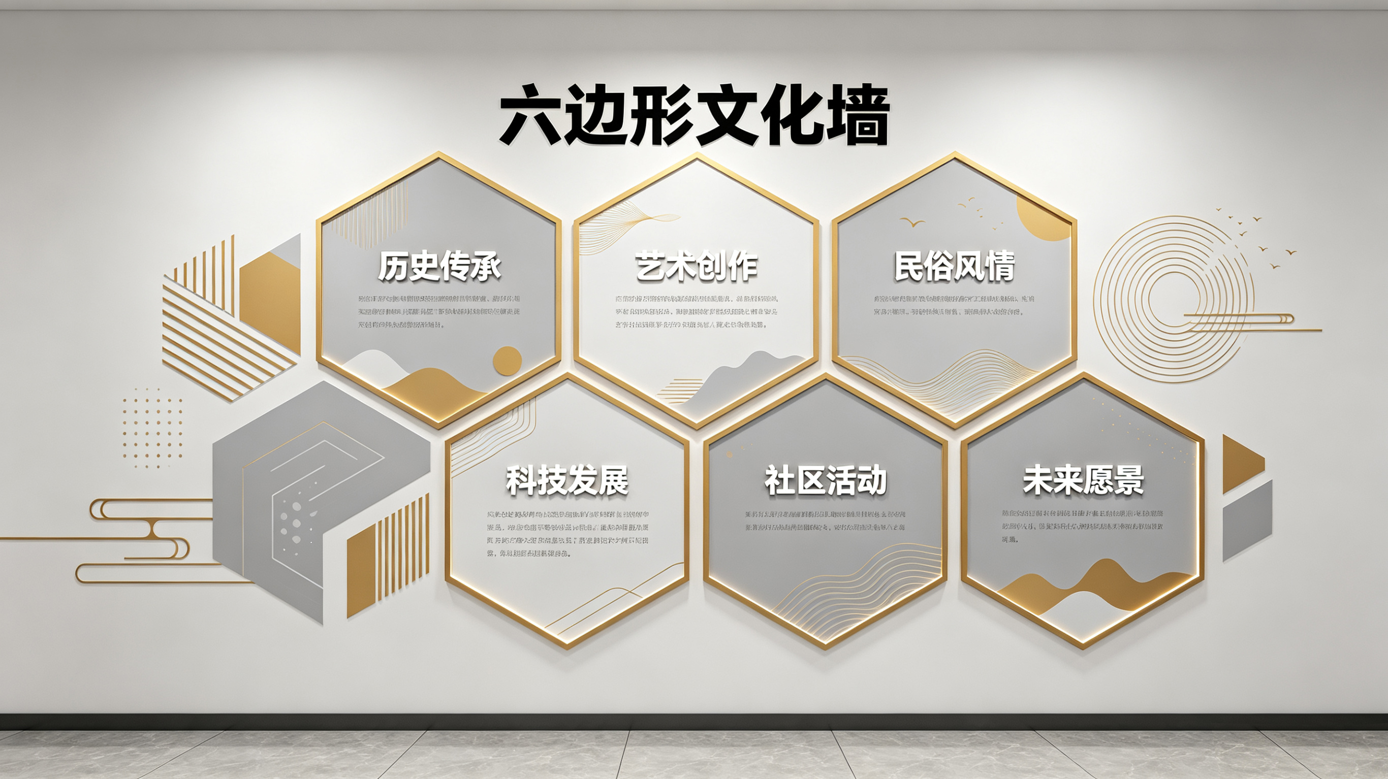 马鞍山企业文化墙 | 六边形信息美学